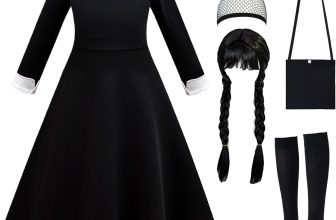 Black Costume Girls with Wig Socks Kids Toddler Black