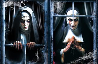 DERAYEE 2PCS Scary Halloween Window Cover Decorations,