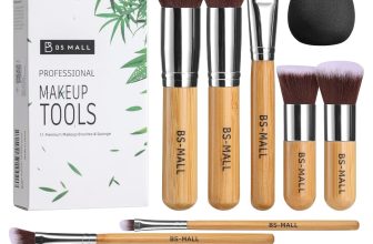 BS-MALL Makeup Brush Set 11Pcs Bamboo Synthetic Kabuki