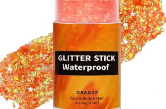 Orange Face Glitter Stick,Halloween Body Hair Glitter