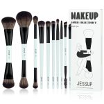 Jessup Makeup Brushes Set 10pcs, Double Sided