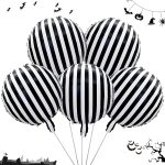Black and White Striped Balloons 10pcs Skeletons Skull