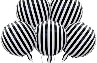 Black and White Striped Balloons 10pcs Skeletons Skull