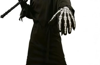 Grim Reaper Costume Kids Scary Skull Skeleton Mask