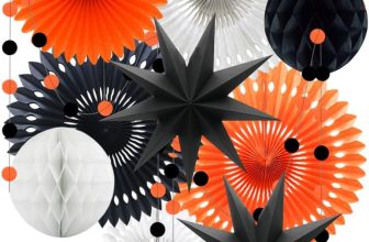 ADLKGG Orange White Black Halloween Decorations,