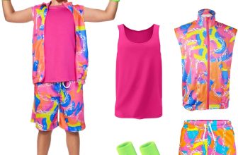 80s 90s Outfit for Kids Boys Girls,5 Pieces Workout