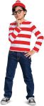 Disguise Wheres Waldo Halloween Costume, Official Waldo