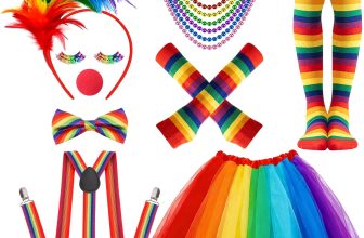 17 Pcs Rainbow Clown Costume Set for Women Circus