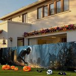 Nuxovilar Halloween Banner with Scary Zombie Graveyard