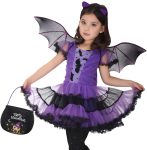 Girls Bat Costume Halloween Vampire Cosplay Costume Set