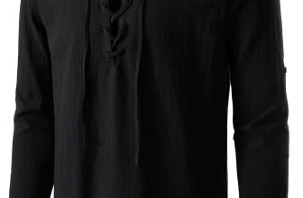 ZEROYAA Men's Medieval Vintage Long Sleeve Lace Up