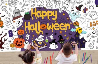 Halloween Giant Coloring Poster Tablecloth Disposable,