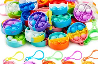 JOYIN Round Pop Fidget Keychain 30 Pack Pop Fidget Toys