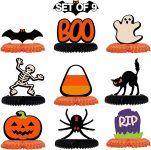 LINGTEER Happy Halloween Table Honeycomb Centerpieces -