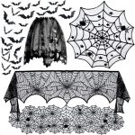 5pack Halloween Decorations Tablecloth Runner Black