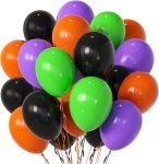 Halloween Party Balloons Set, Black Purple Orange Green