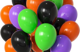 Halloween Party Balloons Set, Black Purple Orange Green