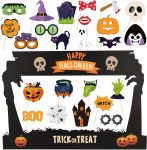 Lucleag Halloween Photo Booth Props Kit, 24Pcs Photo