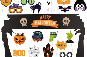 Lucleag Halloween Photo Booth Props Kit, 24Pcs Photo