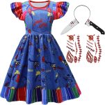 Girls Princess Flying Sleeve Dress Kids Halloween Role