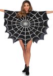 Gothic Glitter Spider Web Costume Poncho