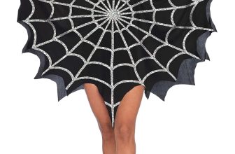 Gothic Glitter Spider Web Costume Poncho