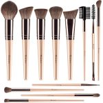 BEAKEY 12pcs Vegan Makeup Brush Set Soft high-density