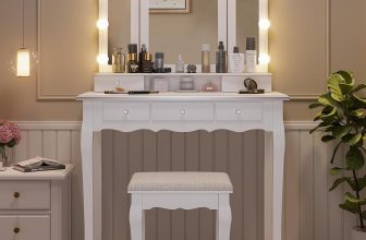 Tiptiper Makeup Vanity with Lights, Vanity Desk with