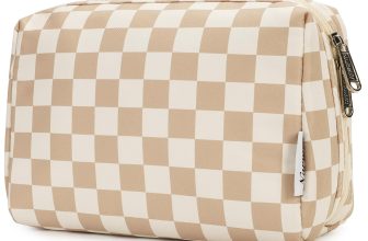 Narwey Checkered Makeup Bag Travel Cosmetic Bag