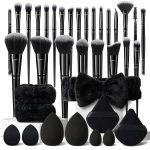 HGHDBT 36Pcs Black Makeup Brushes Set Professional Make