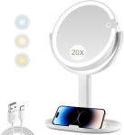 MIYADIVA Makeup Mirror with Lights,20X Magnifying