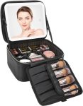 Relavel Travel Makeup Bag With LED Mirror, Cosmetic