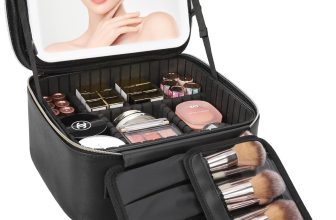 Relavel Travel Makeup Bag With LED Mirror, Cosmetic