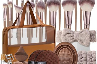 HGHDBT 55Pcs Brown Makeup Brushes Set Professional Make