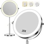 Makeup Mirror with Lights, 1x/20x 360° Rotation Vanity