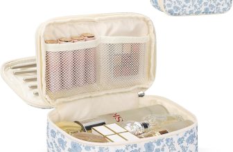 Relavel Travel Makeup Bag, Small Floral Cosmetic Bag