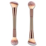 Double-Ended Foundation Makeup Brush, Angled/Round Top