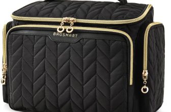 BAGSMART Travel Toiletry Bag, Large Wide-open Travel