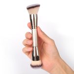Dual-Ended Foundation Brush: Round & Angled Pro-Grade