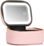 Mini Makeup Bag with Led Mirror, Small Travel Make up