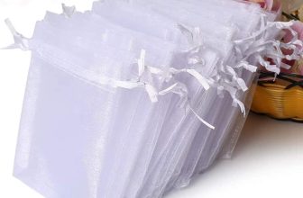 Hopttreely 100PCS Premium Sheer Organza Bags, White