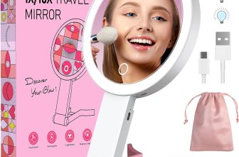 LitBear Travel Makeup Mirror with Lights, Rechargeable