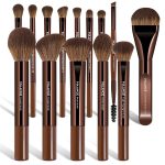 MAANGE 14-Piece Makeup Brush Set with Aluminum Ferrule-
