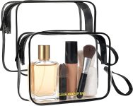Icramsy Clear Makeup Bag,2 Pack TSA Approved Toiletry
