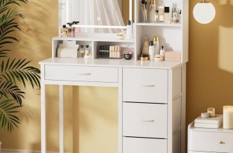 Kitsure Vanity Desk with Mirror and Lights - Large