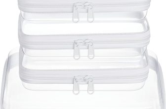4 pcs Clear Zipper Pouches,Hard Shell Zipper Case,