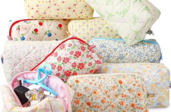 Paterr 10 Pcs Quilted Makeup Bag Bulk Cotton Floral