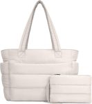TOPDesign Puffer Tote Bag for Women, Lightweight Puffy
