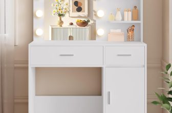 LIVELYGLOW White Makeup Vanity with 10 Hollywood Light