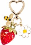 SIGZKK Cute Cherry Strawberry bag charms keychain purse